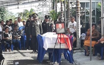 Kodim 1310/Bitung Gelar Upacara Pemakaman Militer Almarhum Serka (Purn) Hans Wungkana
