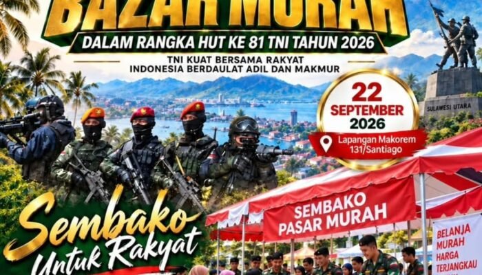 Korem 131/Santiago Gelar Bazar Murah HUT ke-81 TNI, Danrem: Sentuh Hati dan Ekonomi Masyarakat