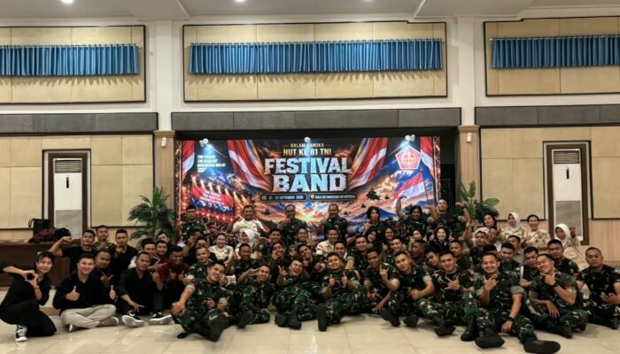 Sukses Gelar Festival Band di Makodam, Kaajendam XIII/Merdeka: Terima Kasih atas Kebersamaan dan Kekompakan