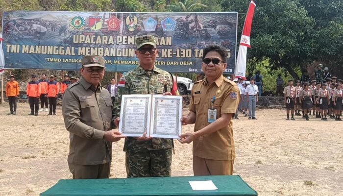 TMMD ke-130 Kodim 1301/Sangihe Resmi Dibuka, Sasar Pembangunan Jalan hingga Sumur Bor