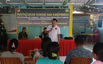 Tingkatkan Kesadaran Hukum dan Kamtibmas, Satgas TMMD ke-130 Kodim 1301/Sangihe
