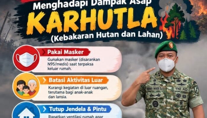 Dandim 1310/Bitung Imbau Warga Jaga Kesehatan Diri dan Keluarga dari Dampak Asap Karhutla